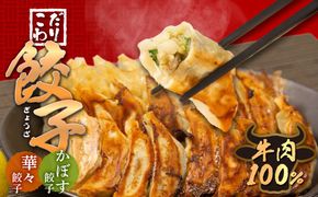 【A07004-K】【敬老の日ギフト】牛肉100％の餃子 華永の華々餃子×かぼす餃子 14個入り各1パック ≪9月15日お届け≫