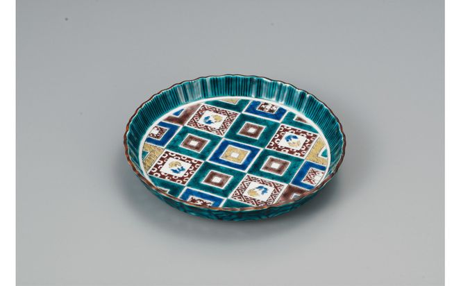 九谷焼6.5号盛皿　石畳の図 a01 焼き物 民芸品 工芸品 食器 172111_CY3141