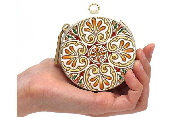 【文庫屋大関】マカロンポーチ エクラ【皮革工芸品】 ポーチ ミニポーチ 小物入れ アクセサリー入れ イヤホン入れ 収納 保管ケース 手のひらサイズ  本革 革 皮革 工芸品 工芸 雑貨 ギフト プレゼント 日本製 東京