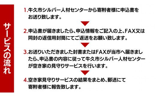 牛久市内 空き家 見守り サービス （ 1回分 ） 代行サービス 空家 管理 屋外のみ 外観 報告書付き 点検 確認 地域のお礼品 [DX001us]