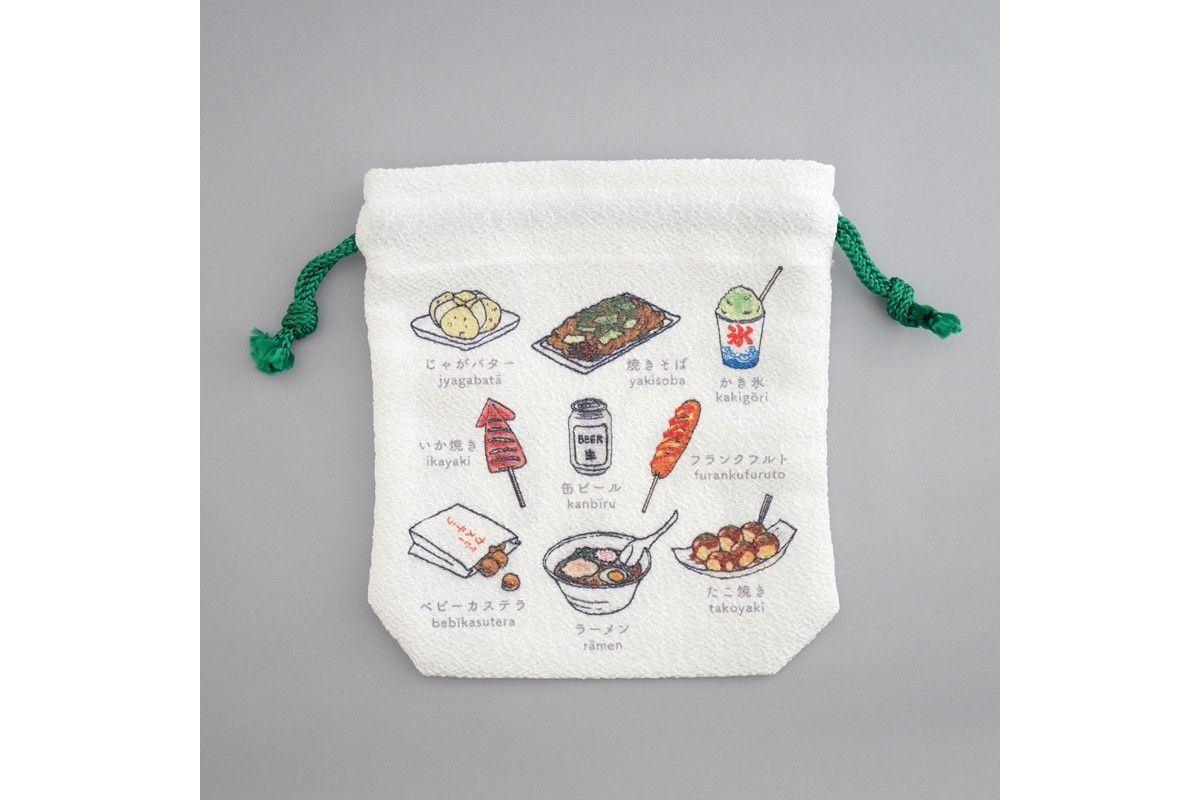 丹後ちりめん にほんご巾着「yatai(屋台)」 サイズ:約13.5cm×17.5cm 選べる 種類 ふるさと納税 雑貨 巾着 丹後ちりめん 丹後 京都 DZ00029-03