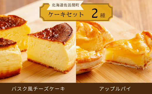 2種のケーキセット（バスク風チーズケーキ・アップルパイ） SRMJ020