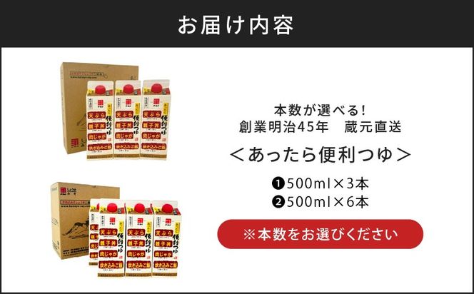 ＜選べる＞創業明治45年 蔵元直送 あったら便利つゆセット　K058-026_SKU