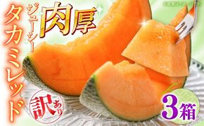 【2026年5月〜発送】訳あり タカミメロン レッド 3箱 （1箱 3～6玉）/ メロン めろん フルーツ 果物 / 南島原市 / 南島原果物屋[SCV038]