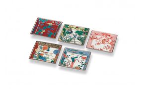 6号皿揃　歴代画 民芸品 工芸品 雑貨 食器 角皿 お皿 プレート キッチン雑貨 キッチン用品 172111_CY3075