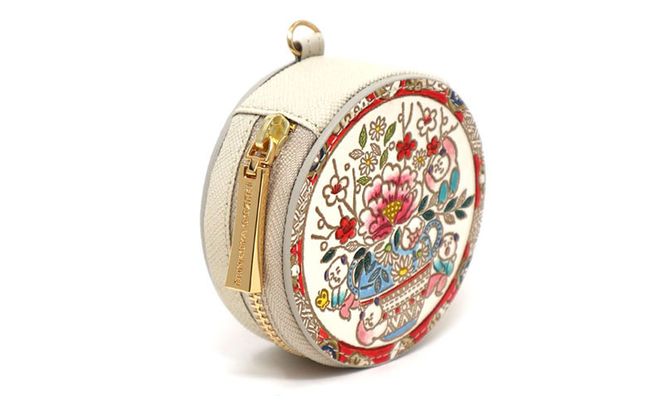 【文庫屋大関】マカロンポーチ 唐子【皮革工芸品】 ポーチ ミニポーチ 小物入れ アクセサリー入れ イヤホン入れ 収納 保管ケース 手のひらサイズ  本革 革 皮革 工芸品 工芸 雑貨 ギフト プレゼント 日本製 東京