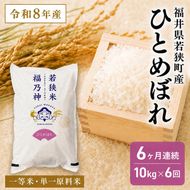 6ケ月連続 福井県若狭町 ひとめぼれ （一等米） 10kg（5kg×2）（神谷農園） お米 ブランド米 銘柄米 ご飯 おにぎり お弁当 産地直送 和食 主食