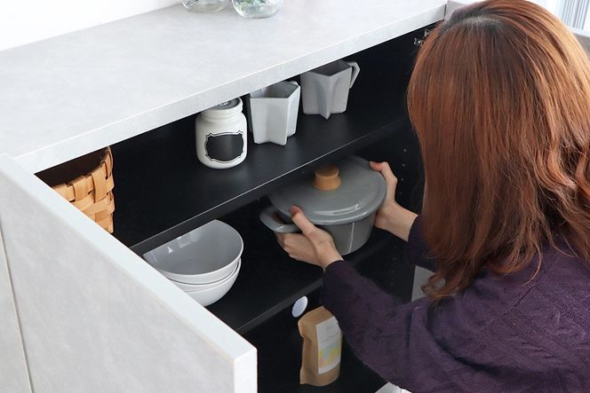 【東馬家具】モルタ キャビネット 80 CR【キッチン リビング キャビネット 収納 国産 シンプル ふるさと納税】(H060693)