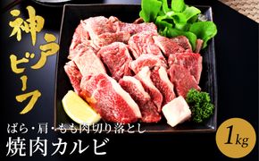 神戸牛 牛カルビ 焼肉用 切り落とし 1kg【バラ・肩・モモ】（小分け500g×2）/ 牛肉 切り落とし 焼肉 カルビ 霜降り 1キロ 但馬牛 黒毛和牛 和牛 国産牛 やきにく 神戸ビーフ 太田牧場 TYY1-2【但馬牛太田家】【好評につき2月以降順次発送】