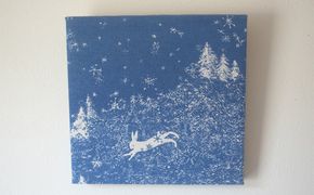 『冬を駆ける』ファブリックパネル 北海道 南富良野町 ファブリック パネル インテリア デザイン プリント 贈り物 ギフト 