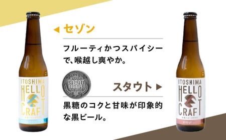 【全12回定期便】【 3種 飲み比べ 】糸島 クラフト ビール 瓶 詰め合わせ 6本 セット 糸島市 / HELLO BREWERY 地ビール ビール [AGM004] クラフト ビール 地ビール 飲み比べ 詰め合わせ セット
