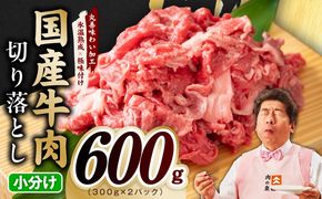 mrz0360 国産牛 切り落とし 600g 小分け 300g×2P【氷温熟成×極味付け 国産 牛肉 訳あり サイズ不揃い カレー 牛丼 野菜炒め 肉じゃが スピード発送】
