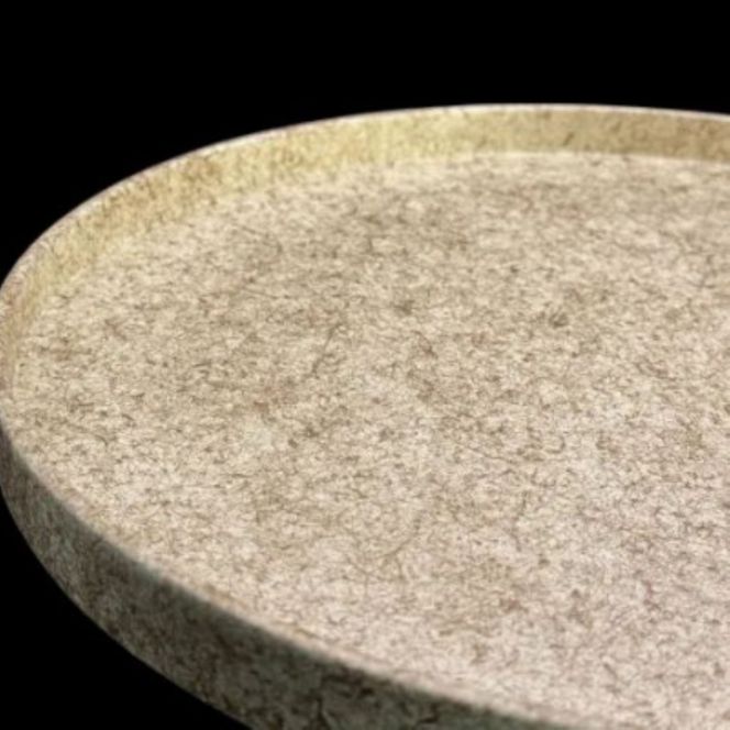 木製 丸トレイ 乱糸（マット仕上げ）漆白［NF67］ 303446_CU90034VC03