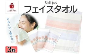 005A734 Solljus ソリュース フェイスタオル レッド 3枚 泉州タオル