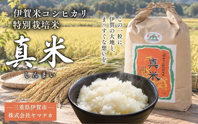 伊賀米コシヒカリ 令和8年産 新米 特別栽培米「真米」白米5kg【ymnk0001A】