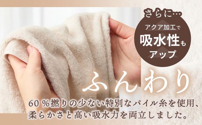 099H3889 よく吸うフェイスタオル 5枚セット（ライトベージュ） 泉州こだわりタオル【泉州タオル 国産 吸水 普段使い シンプル 日用品 家族 ファミリー】