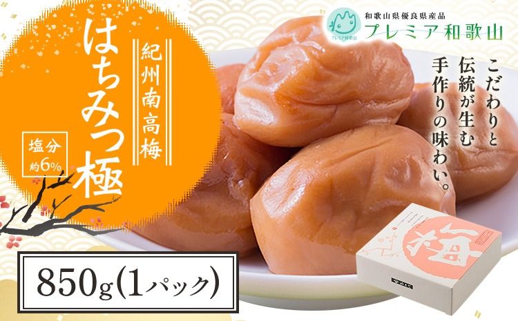 梅干し 紀州南高梅 はちみつ 極 塩分 約6% 850g 1パック [60日以内に出荷予定(土日祝除く)] 株式会社やまだ 和歌山県 日高川町 梅 はちみつ梅 梅干し 米 おかず 国産 送料無料---wshg_ymd7_60d_24_13000_850g---