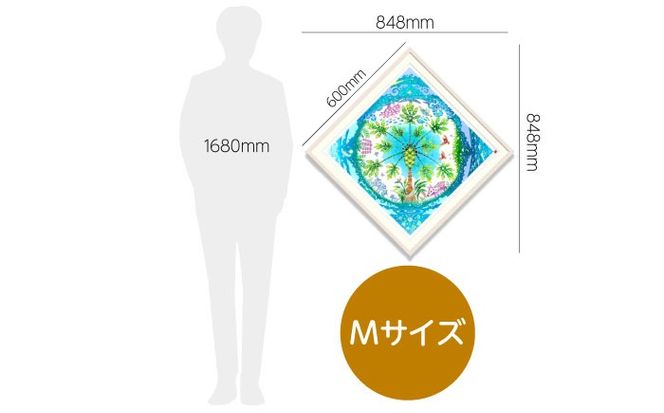 ［琉球イラストレーション］ 与儀勝之 『パパイヤの園 / The Garden of Papaya』 額装Mサイズ インテリア 雑貨 アート おしゃれ おすすめ 沖縄市 / yogima office[BCAI004]