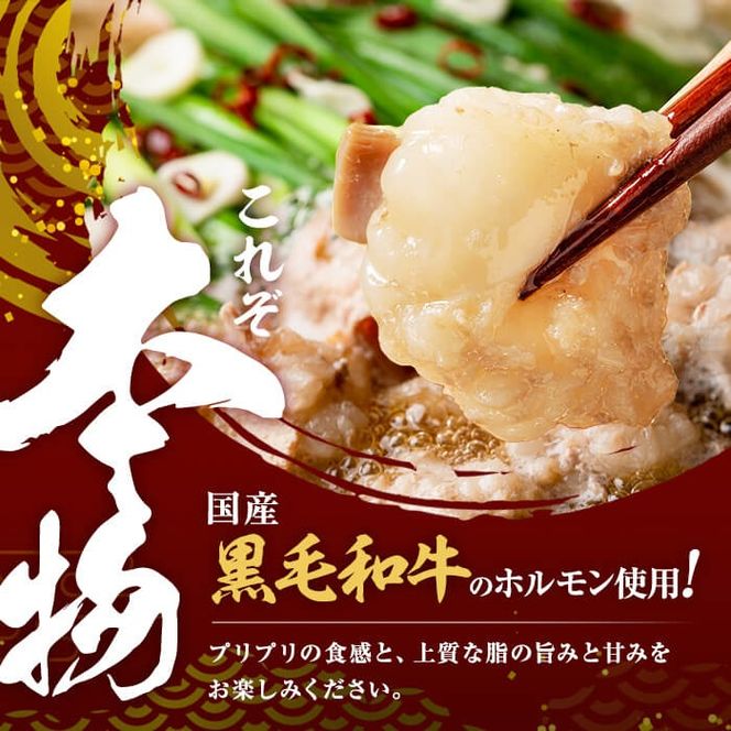 国産黒毛和牛ホルモン もつ鍋セット【醤油味】(10～15人前)  a7-044
