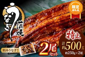 【ふるプレ限定品】うなぎ蒲焼き2尾セット＜刻みうなぎ40g×1袋付＞【魚住商店】_HA1964-FP