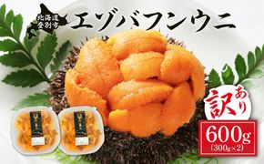 ≪規格外品600g≫ 無添加　エゾバフンウニ塩水パック600g 配送期間B:10月下旬〜11月下旬迄 [mh-0248_B]
