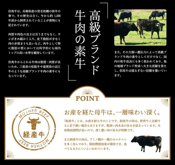 【累計2万パック突破！】但馬牛経産牛　焼肉用（肩・モモ）500ｇ 010AA05N.／焼肉セット 黒毛和牛 いちかわ精肉店 経産牛 牛肉 国産 bbq バーベキュー 焼き肉セット アウトドア キャンプ 冷凍 焼き肉用