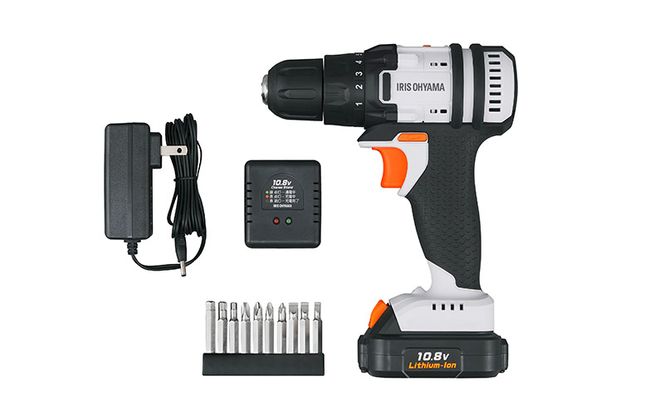 ドライバドリル 充電式 電動 ドライバードリル 充電式ドライバドリル JCDBL35 アイリスオーヤマ 10.8V 穴あけ LEDライト付き ビットセット 軽量 コードレス DIY 組立 家具 充電器 電動ドライバー ドリルドライバー 軽量 ネジ締め 
