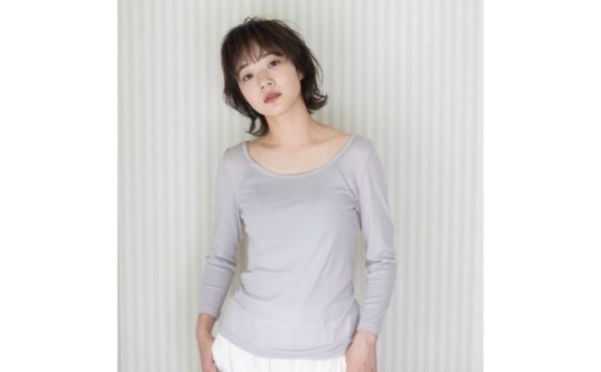 《絹生活研究所》インナー／レディース／8分袖／グレー インナーウェア 下着 肌着 ファッション 服 女性 