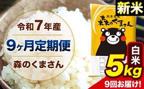【9ヶ月定期便】新米 令和7年産 森のくまさん 白米 5kg 5kg×1袋 計9回お届け 《お申込み翌月から出荷》 お米 こめ 熊本県産 ご飯 備蓄---mk7tei_112500_5kg_mo9_ng_h---