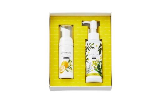 【 ミアミモザ 】【 ギフト箱入 】 ミアミモザ ハンドクリーンジェル ＆ ハンドソープ 各1本 セット 化粧箱 ギフト箱 ミモザ が ふんわり 柔らかく香る ギフト プレゼント 贈答 美容 コスメ 高知 四万十市 四万十 しまんと 25-76