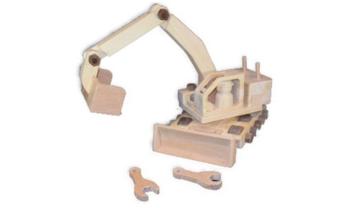 手づくり木のおもちゃ　ショベルカー 玩具 子供用 