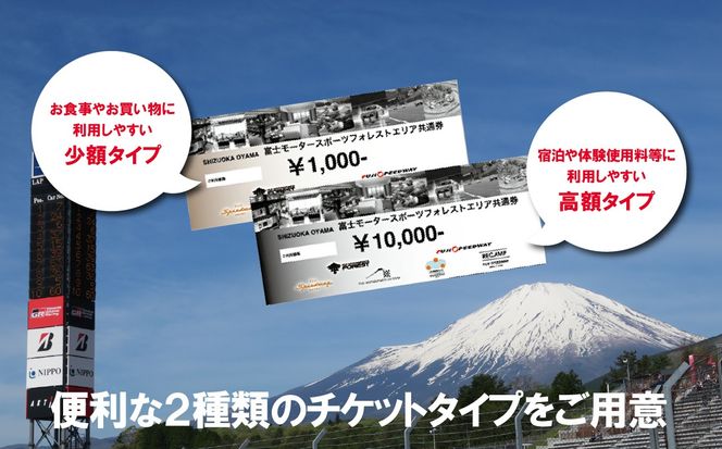 富士 モータースポーツフォレスト エリア 共通利用券　3,000,000円（10,000円券×300枚）
