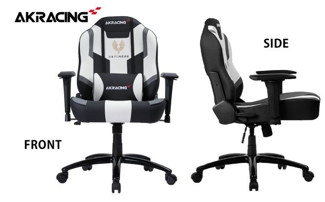 099H4789 AKRacing MJ Grey 日本プロ麻雀連盟モデル エーケーレーシング ゲーミングチェア ローバックチェア（ランバーサポート付き）