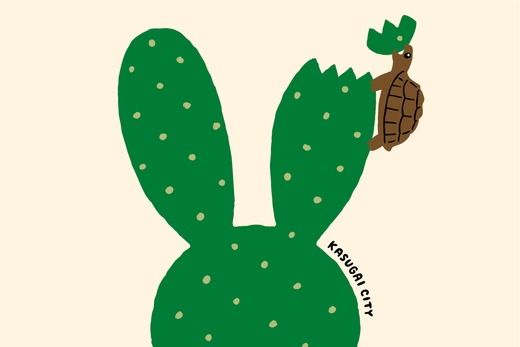 ｢ウサギ（サボテン）とカメ｣デザインのトートバッグ