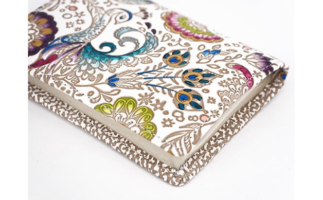 【文庫屋大関】箱まち小銭入れ　孔雀【皮革工芸品】 ファッション小物 財布 民芸品 