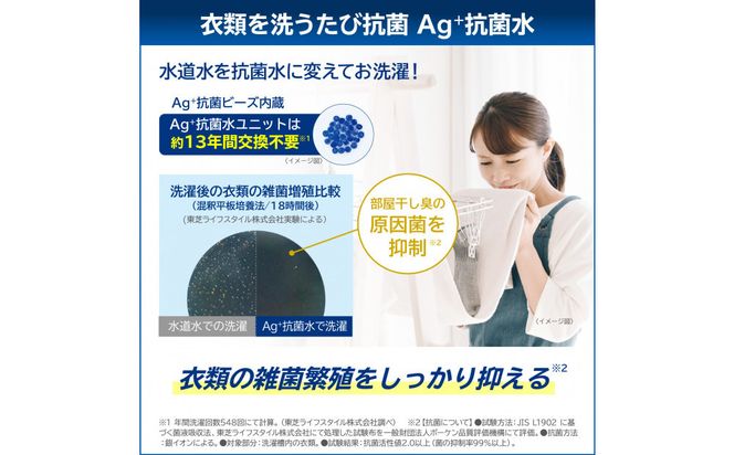 東芝【標準設置費込み】洗剤・柔軟剤自動投入モデル　8kg全自動洗濯機　AW-8DP5(W) 141305_KV104