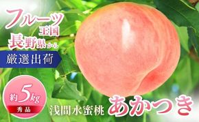 桃 先行予約 浅間水蜜桃 あかつき 約5kg 秀品 フルーツ 果物 白桃 白鳳 甘い 冷蔵