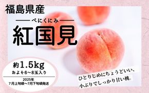 ◆2025年夏発送◆ 紅国見 ～産直・桃・約1.5kg～　※離島への配送不可　※2025年7月上旬～7月下旬頃に順次発送予定