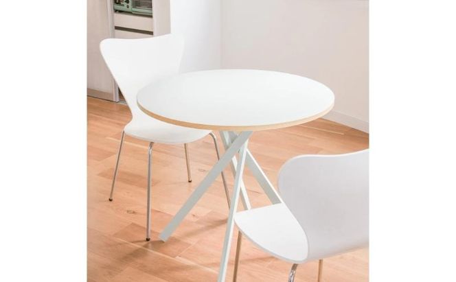 ＆FREL AXカフェテーブル 天板 オフホワイト 直径80cm x 高さ72cm 選べる脚色 全3色　国産家具 組立簡単 家具 机 テーブル インテリア ※離島への配送不可