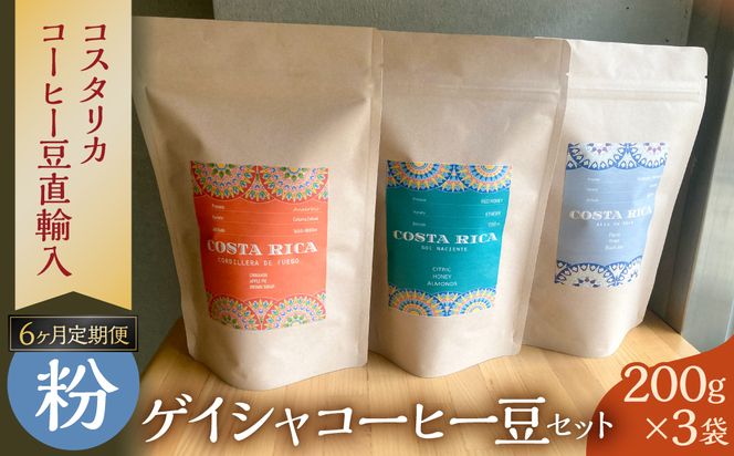 【粉】6カ月定期便ゲイシャコーヒー豆セット 【kw0287-0004】