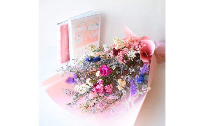 【母の日】プレミアムドライフラワー・ブーケ　アルモニーパステル＜お届け日：2026年5/4～5/10 当店おまかせ ＞母の日カード付き【 母の日 ギフト アレンジ 花 贈り物 大阪府 門真市 】 272230_BG133