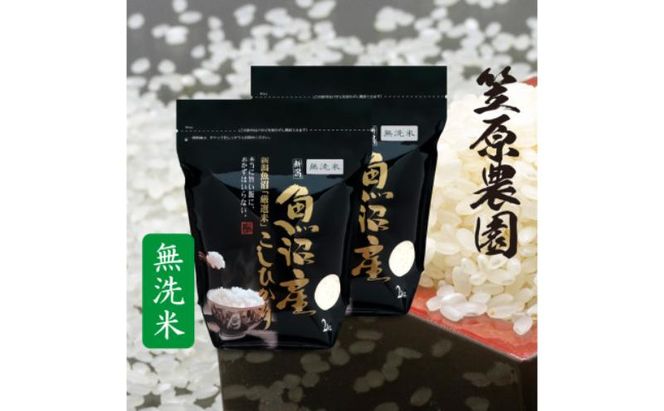 令和7年産　魚沼産 コシヒカリチャック付　無洗米　4kg(2kg×2袋) | 米 コメこしひかり 精米 ブランド米 お取り寄せ 十日町市