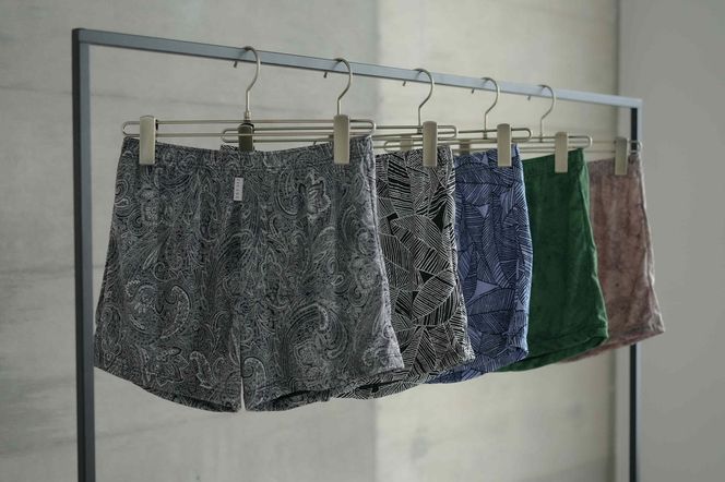 メンズ 下着 ショート トランクス Mサイズ 2枚 / 柄 / 04：Botanical green×05：Botanical beige / ZIVANE ジバン / 締め付け感の無い / 専用BOX付き アンダーウェア