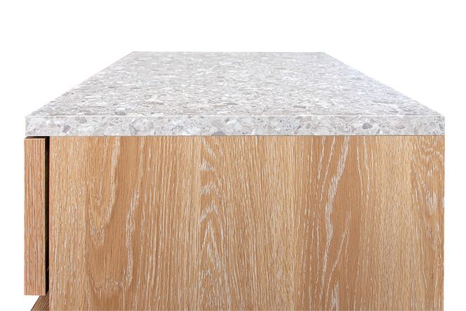 ドゥーロ チェスト 600×4【完成品 石柄 脚付き 収納家具 4段 スリム ナチュラル】(H062367)