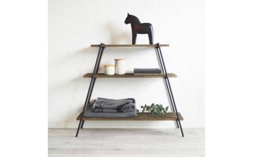 アイアンレッグラック（3段） ダークブラウン(DB) ILR3-DB