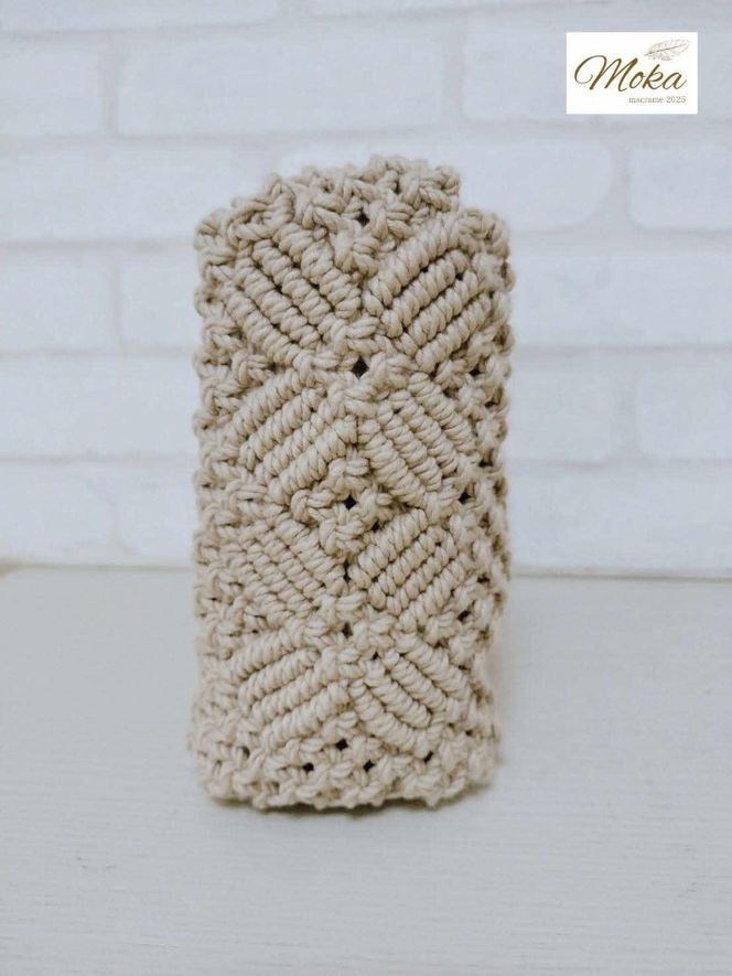 オーガニックコットンロープのマクラメ　ワンハンドルバッグ