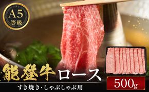 能登牛ロース　(しゃぶしゃぶ/すき焼き)　500g(500g×1パック)　国産　石川県　A5ランク　黒毛和牛　牛肉 172111_DK005