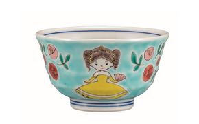 九谷焼　小さい飯碗・お姫さま a02 民芸品 工芸品 焼き物 食器 お姫様柄 