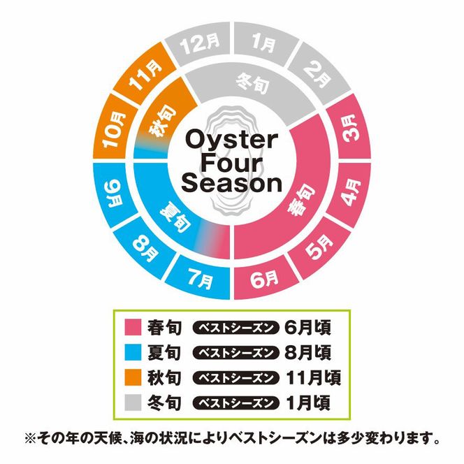 定期便 4回 季節によって味が違う！春夏秋冬「 牡蠣 」 【配送不可：沖縄・離島】 魚貝類 生牡蠣 かき マルえもん