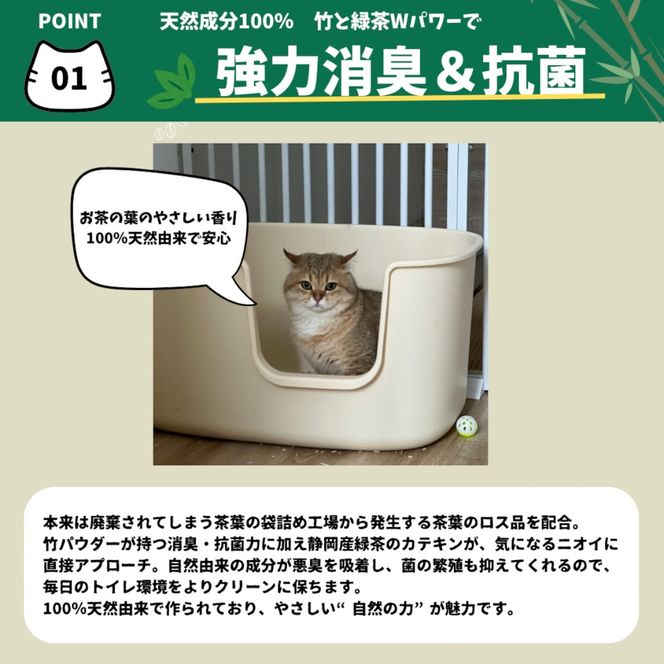 猫砂 竹次郎の猫砂 1セット ねこ ネコ 猫 愛猫 ペットトイレ ペット 動物 竹 吸収 抗菌 消臭 天然由来 静岡県 藤枝市